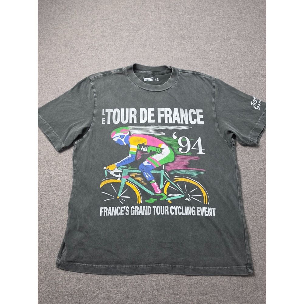 Abercrombie & Fitch Tour De France Graphic T-Shirt Mens XS Gray Vintage Fit Tee